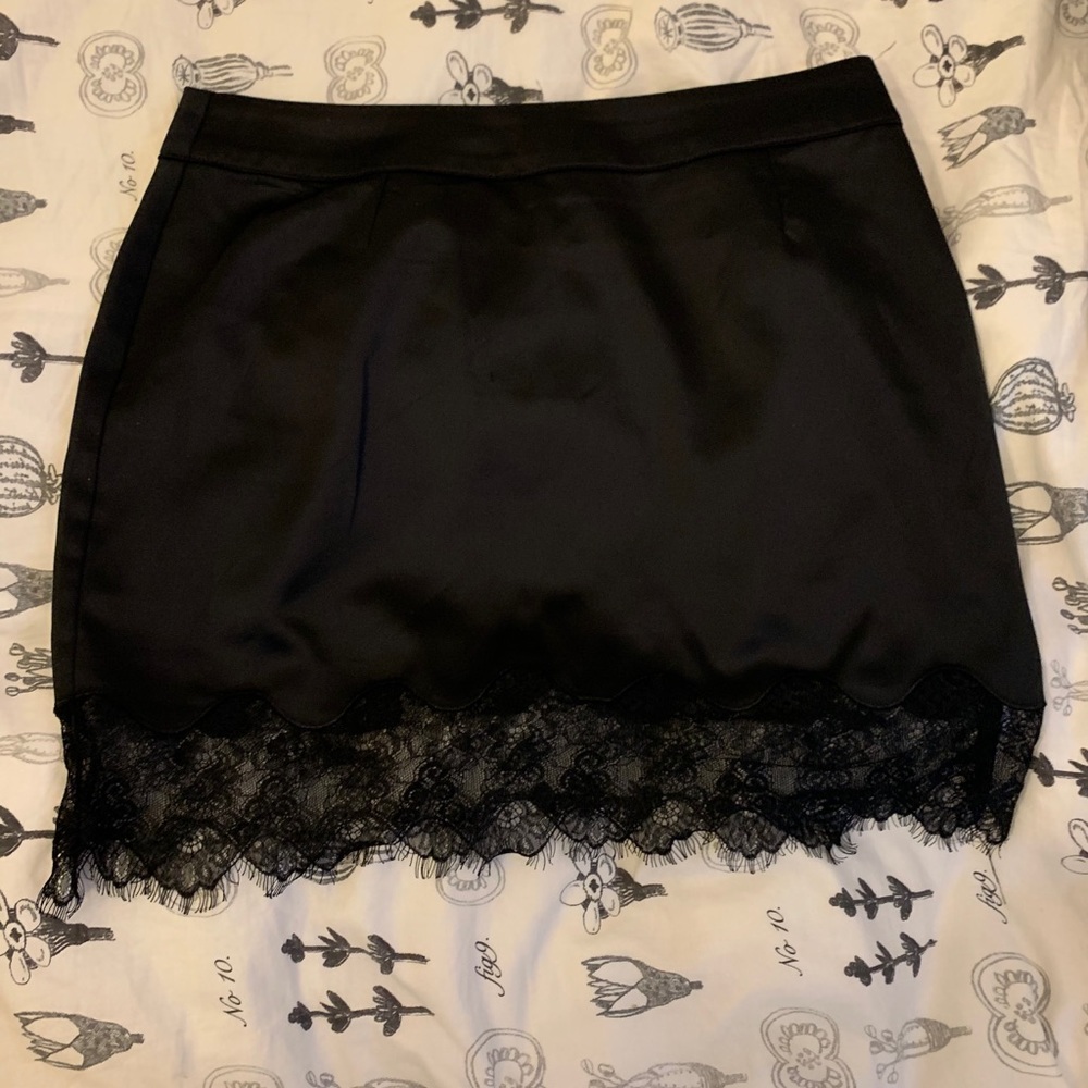 Black silk skirt